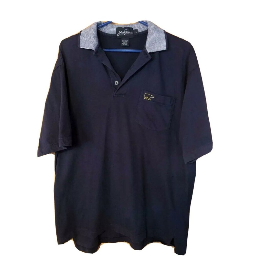 Jack Nicklaus Golden Bear Logo Dark Blue Large Polo Shirt 100% Cotton